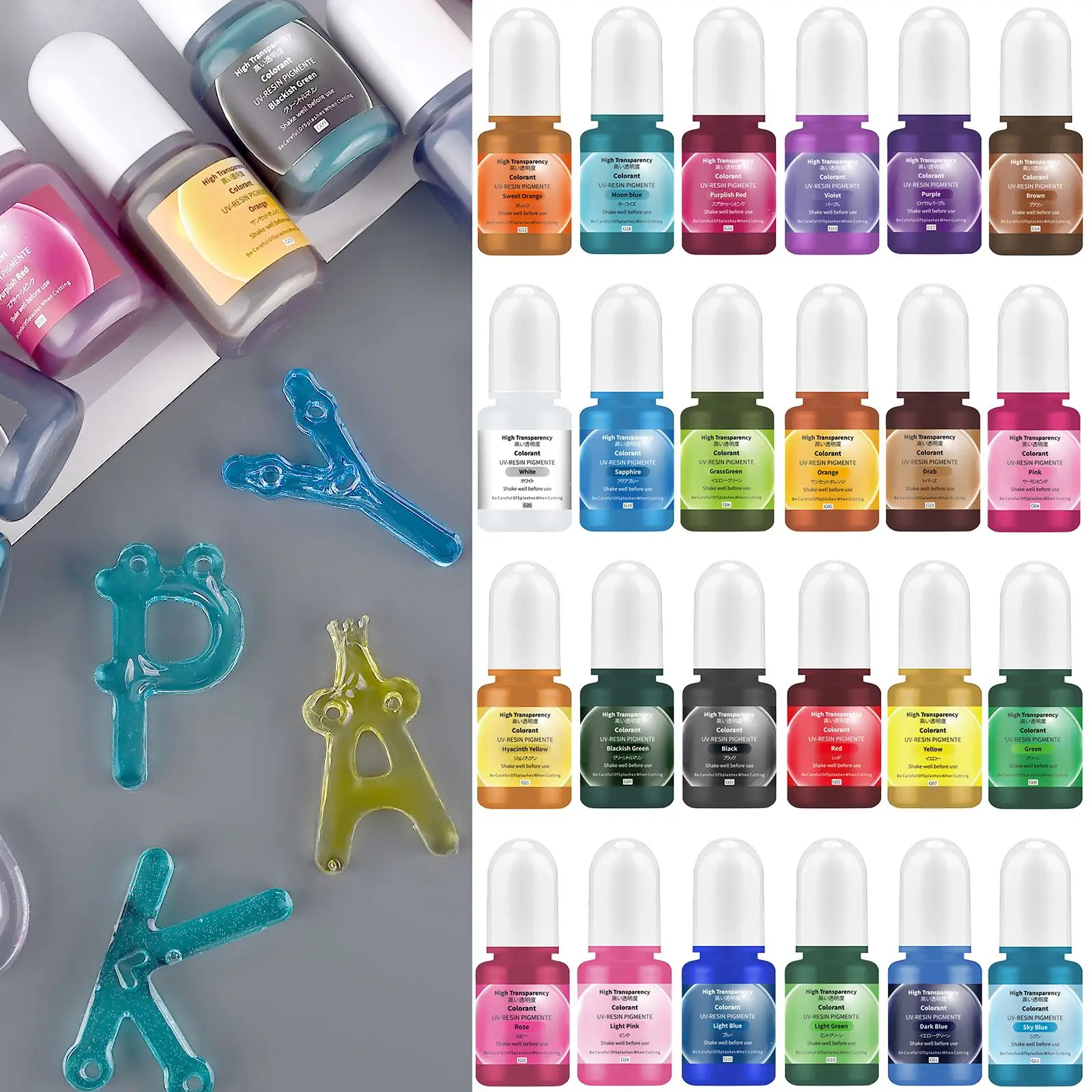 Epoxy Uv Resin Kit - 24 colori 5ml pigmento di resina