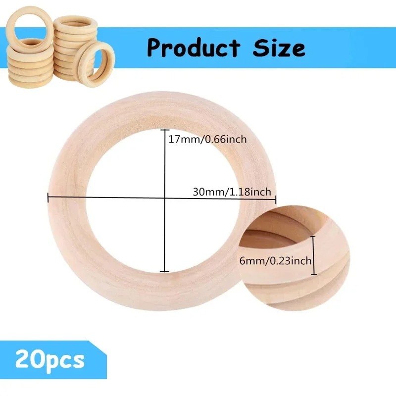 20 Pezzi Anelli in Legno Natur - Wood Ring Blank recensione e prezzo